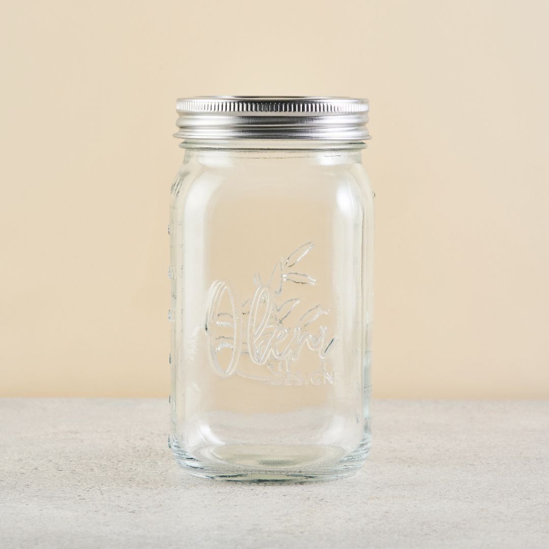 Oleni Mason Jar Wide 1000 ml mit Edelstahldeckel kaufen » – Lieblingsglas